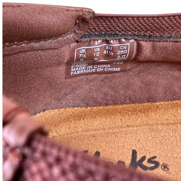 CLARKS Meadow Rae Knot-Trim Comfort Ballerina Flats Slip-On in Brown Leather 10W - Picture 13 of 13